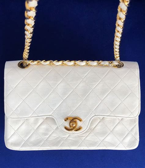 brown classic chanel bag|white quilted chanel bag.